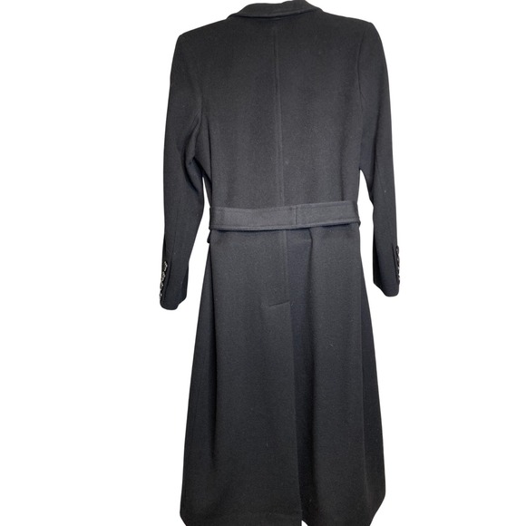 Sofia Cashmere Womens Black Wool Cashmere Blend Belted Trench Coat Size 10 - Picture 2 of 14